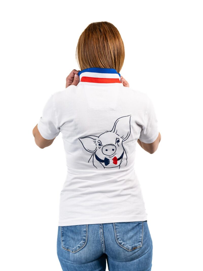 Polo femme nation blanc 25 - Cochon Futé