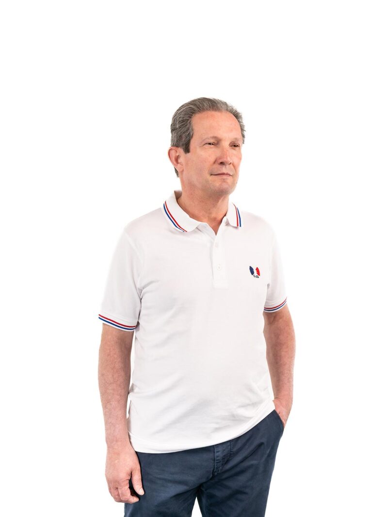 Polo homme france blanc 24 - Cochon Futé