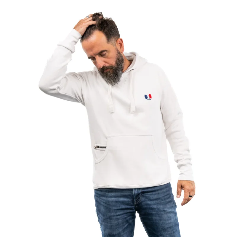 Pull Homme Blanc 2 - Cochon Futé