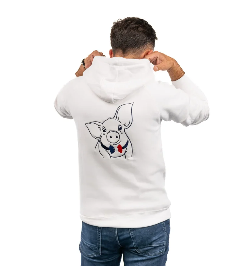 Pull Homme Blanc 4 - Cochon Futé