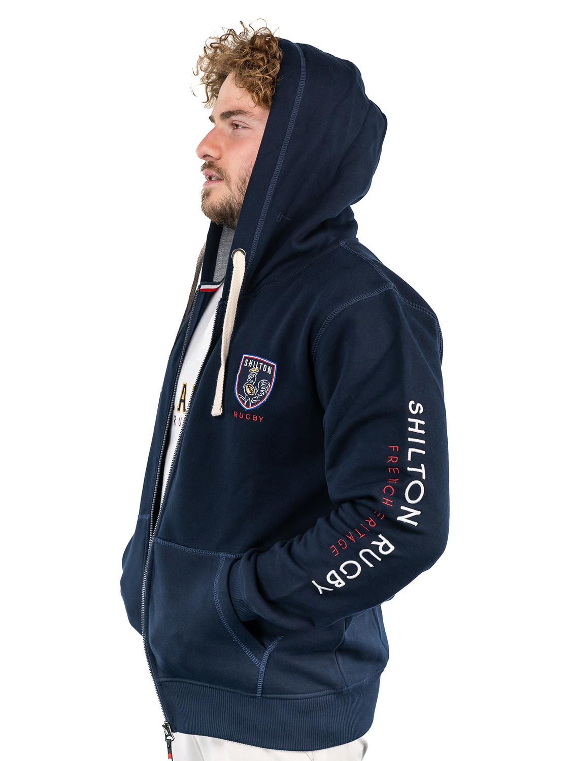 Sweat Shilton Zip bleu 35 - Cochon Futé