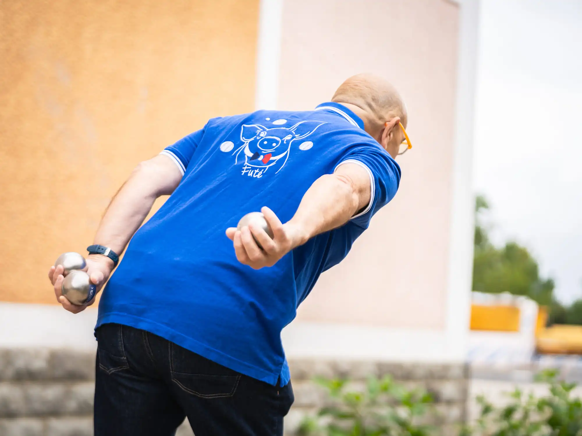 Polo-pétanque-bleu-14 Polo petanque bleu 14 - Cochon Futé