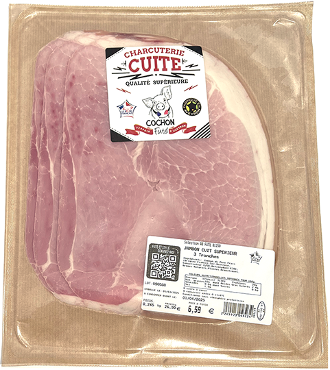 411101 2 Jambon Cuit x3 Tranches - Cochon Futé