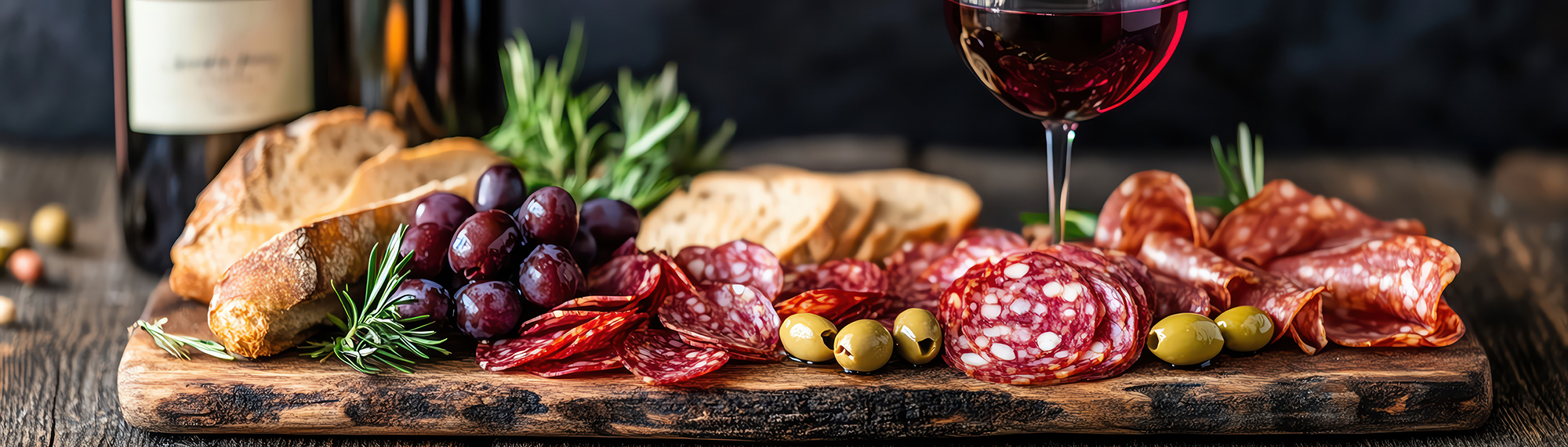 Accueil wine charcuterie platter with bread olives glass red wine copie 1 wine charcuterie platter with bread olives glass red wine copie - Cochon Futé